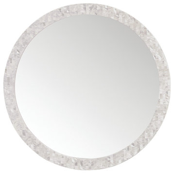 James Martin Vanities 725-MR30 Callie 30" x 30" Bathroom Mirror - White Mother