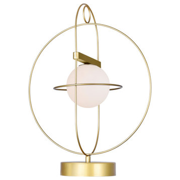 Orbit 1 Light Lamp With Medallion Gold Finish