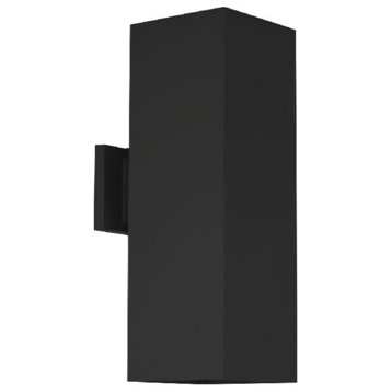 Vivio Lighting 2-Light Large Cube Up/Down Patio Light - Textured Black