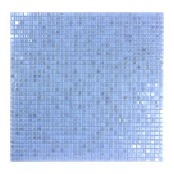 GBM Manufacturing - Galaxy 12"x12" Glass Square Mosaic Tile,Iridescent Earth Blue - Mosaic Tile