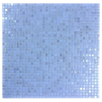 Galaxy 0.3125 in x 0.3125 in Glass Square Mosaic in Glossy Iridescent Earth Blue
