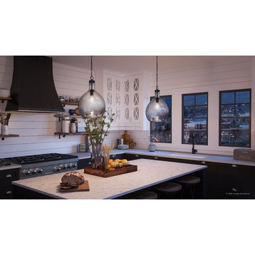 Luxury Modern Farmhouse Pendant Light, Hobart Series, Charcoal