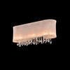 3 Light 23'' Linear Wall Sconce Lighting Fixture with Crystal and Oyster Shade