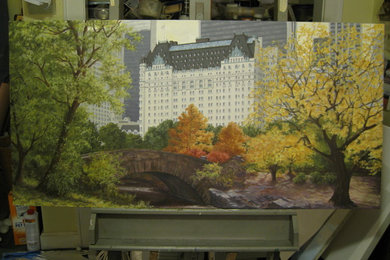 Painting of the Plaza Hotel in Autumn (2 ft.x 4 ft.) on canvas