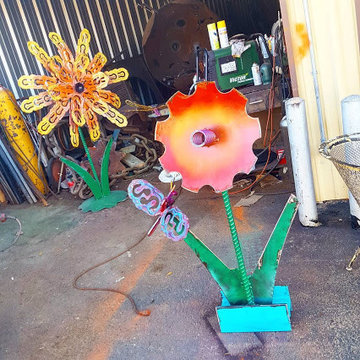 Whimsical garden art sculptures