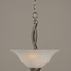 Bow Pendant With 2 Bulbs, 16" White Marble Glass