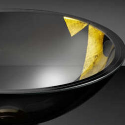 Vitraform 210-K Large Gilded Freestanding Vessel Round Basin - Black - Products