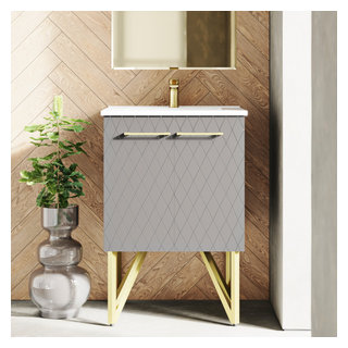 Aria 32'' Oak Vanity - Bathroom Cabinet & Mirror - VanitySale