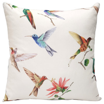 Monteverde Hummingbird Throw Pillow 21x21, with Polyfill Insert