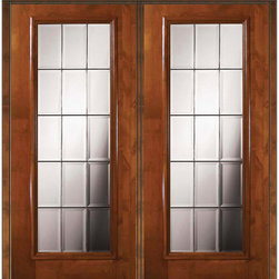 Prehung Exterior Double Door 80 Alder French Full Lite Glass - Patio Doors