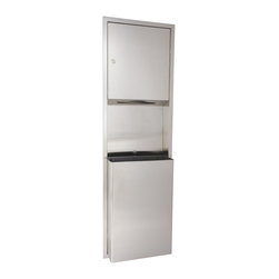SCAL-194R Recessed Paper Towel Dispenser And Waste Receptacle W/ Lock - Bathroom Accessories