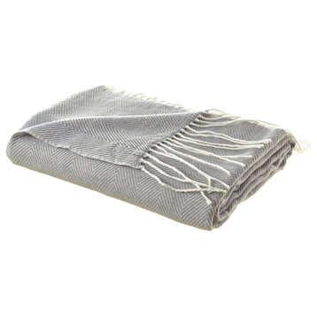Cozy Tyme Sanaa Throw Faux Cashmere, Light Grey Acrylic 50"x60"