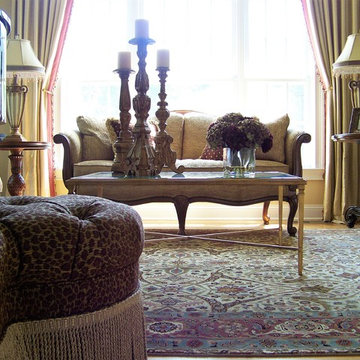 Red and Gold Formal Piano Room