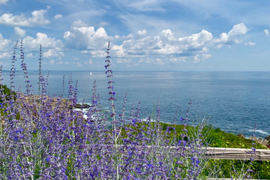 Inspiration for a coastal full sun hillside landscaping in Portland Maine.