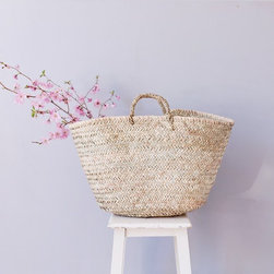 Woven Natural Straw Basket - Baskets