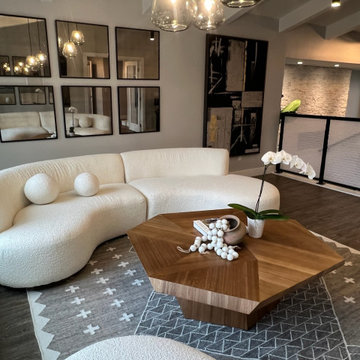 Elegant Lounge with Plush Textures & Neutral Tones