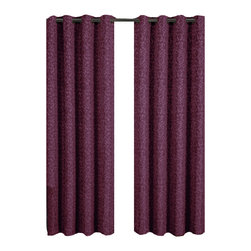 Royal Tradition - Fiorela 2PC Jacquard Grommet Curtains, Burgundy, 54"x84", Single - Curtains