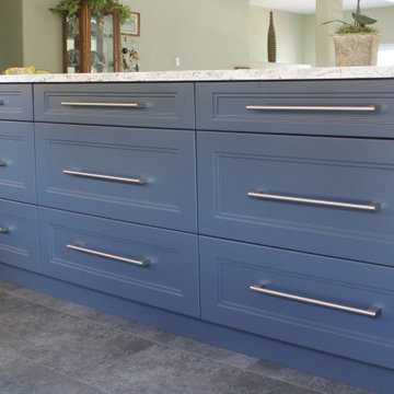 Transitional Blue and White Kitchen