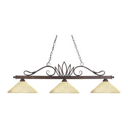 Crown 119-3-WB Angled Golden Mottle Island Light - Kitchen Island Lighting
