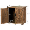 Storage Cabinet With Double Doors Solid Fir Wood Tool Shed Garden Organizer