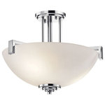 Kichler Lighting - Kichler Lighting Eileen - 17.25" 30W 3 LED Convertible Inverted Pendant - This 3 light semi-flush from the Eileen CollectionEileen 17.25" 30W 3  Brushed Nickel Satin *UL Approved: YES Energy Star Qualified: YES ADA Certified: n/a  *Number of Lights: Lamp: 3-*Wattage:10w A19 LED bulb(s) *Bulb Included:Yes *Bulb Type:A19 LED *Finish Type:Brushed Nickel