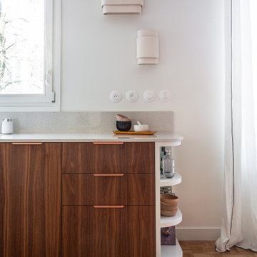 Réinventer un appartement de 47m² par la courbe et les couleurs