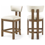 Meridian Furniture - Lavrin Upholstered Counter Stool, Cream, Vegan Leather, Walnut, Set of 2 - Indulge in the allure of the Cream Lavrin Counter Stool by Meridian Furniture. Its captivating design and luxurious Cream elevate any space with effortless elegance. Crafted with precision and durability in mind, this stunning piece becomes the focal point of gatherings, fostering moments of connection and warmth. Embrace sophistication and style with the Lavrin Counter Stool, a testament to exquisite taste and timeless beauty.