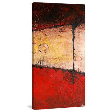 "Rooted in Red" Painting Print on Wrapped Canvas, 18"x36"