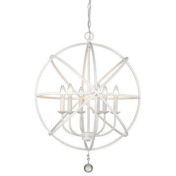 Tull Collection 6 Light Chandelier in Matte White Finish