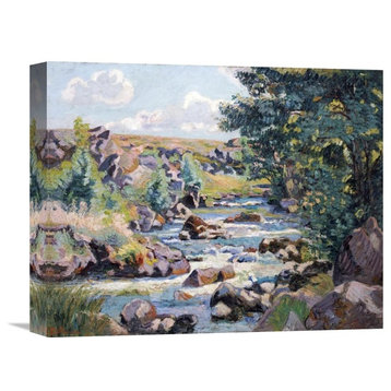"Pontgibaud Countryside" Stretched Canvas Giclee by Armand Guillaumin, 16"x13"