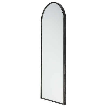 HomeRoots Arch Black Metal Frame Wall Mirror