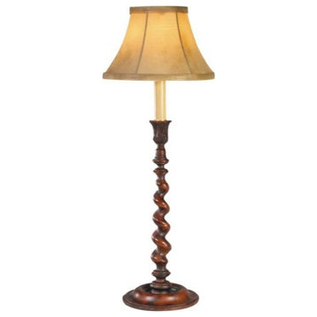 Table Lamp TRADITIONAL Lodge Barley Twist 1-Light Chocolate Brown
