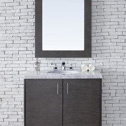 36 inch Silver Oak Finish Single Sink Bathroom Vanity Optional Countertop - Bathroom Vanities And Sink Consoles