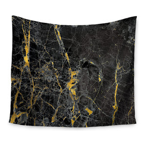51 X 60 Kess InHouse Nick Atkinson Triangle Love Gray Gold Wall Tapestry