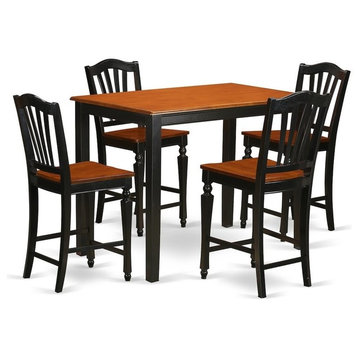 5-Piece Dining Counter Height Set, Counter Height Table And 4 Kitchen Chairs