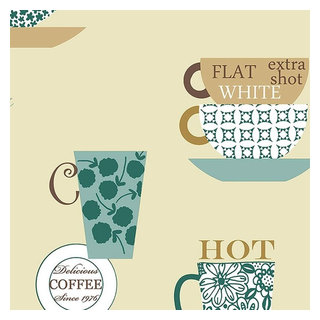 Fresh Kitchens, Pre-Pasted Kitchen Design Cream, White Wallpaper Roll