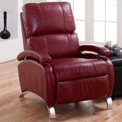 BarcaLounger Oracle II 7-4160 Stargo Red Leather Pushback Recliner - Recliner Chairs