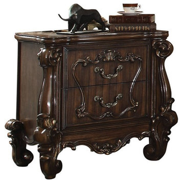 Bowery Hill Transitional 2 Drawer Nightstand in Cherry Oak