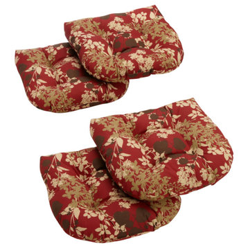 19" U-Shaped Outdoor Tufted Chair Cushions, Set of 4, Lisbon