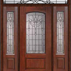Prehung Side lights-Transom Door 80 Fiberglass Palacio Arch Lite - Front Doors