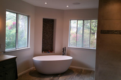 Inspiration for a modern bathroom remodel in San Diego