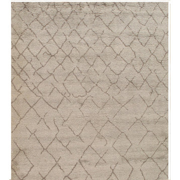 Pasargad Moroccan Hand-Knotted Lamb's Wool Rug, 8'9"x9'11"