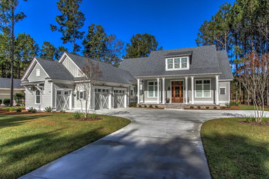 Elegant gray exterior home photo in Atlanta