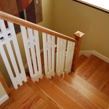 STAIRS with Red Oak Treads and white Balusters