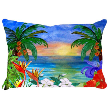 Tropical Sunset Ocean Beach Pillow Sham, Standard 20"x30"