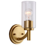Eglo - Devora 1-Light Wall Sconce, Antique Gold - The Devora 1 light wall sconce by Eglo combines a traditional loook with chic, modern charm. With its antique gold finish and clear round glass shade it adds a layer of today's style to your interior design.