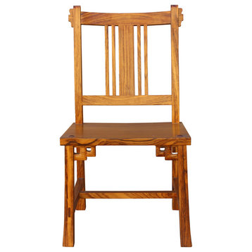 Quality Handmade Solid Zebra Wood Bar Back Simple Design Chair
