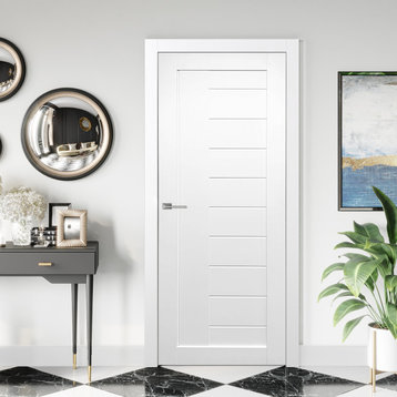 Tallahassee White Glazed Light Door Slab, 32"x80"