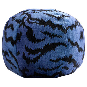 Tigre Sphere Pillow, Blues & Black