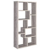 Home Square 2 Piece Asymmetrical Driftwood Bookcase Set in Gray